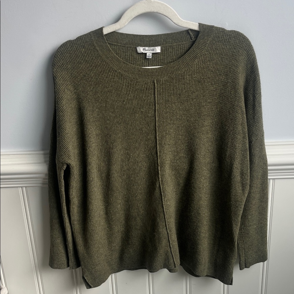 Madewell Olive Green Crew Neck Sweater Small EUC